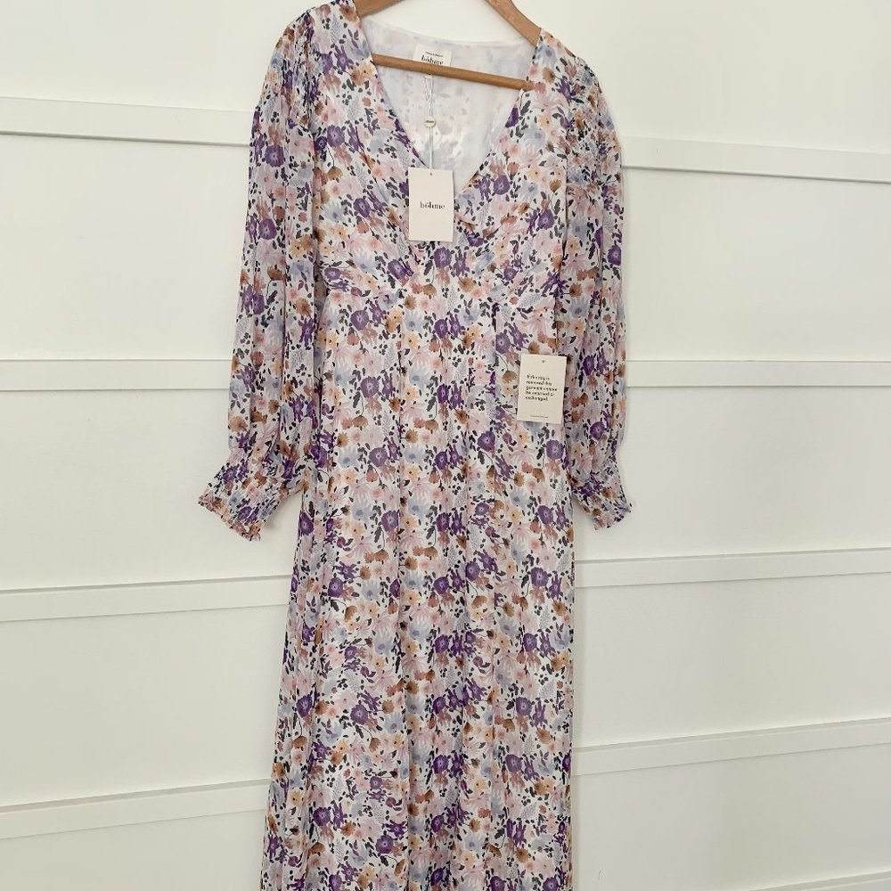 bohme Long Sleeve Maxi Floral Dress Size XS BNWT